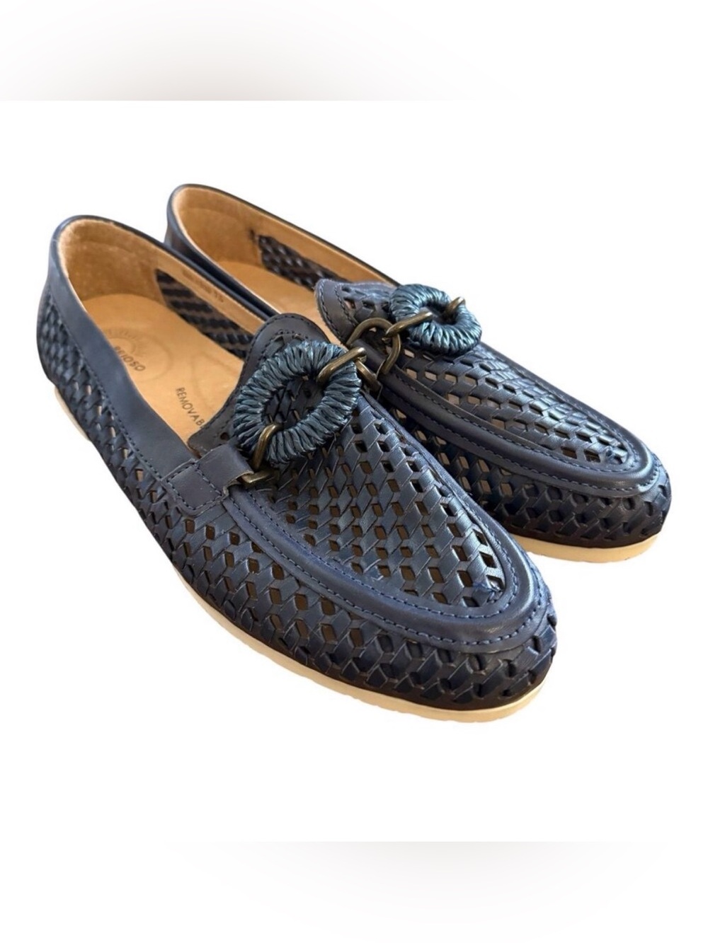Brioso Loafer Flats Women’s Size 7.5 Presley Woven Blue Leather